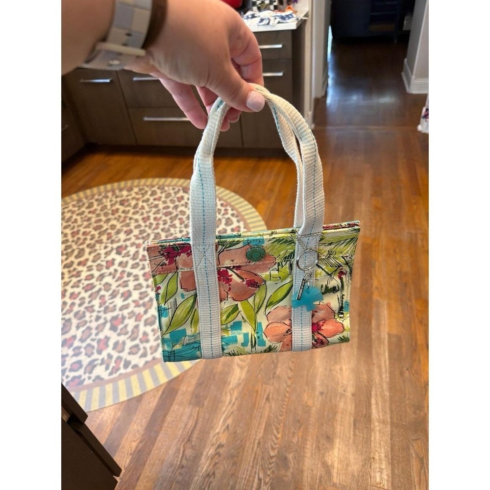 Caribbean Joe mini tote features a tropical print